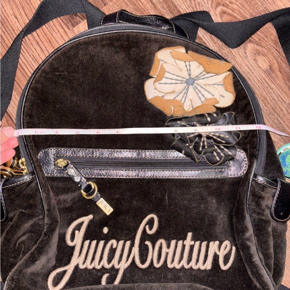 RARE Juicy Couture Velour Black Backpack with Leather Accents main image 4